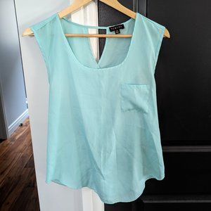 Mint Green Sheer Sleeveless Blouse